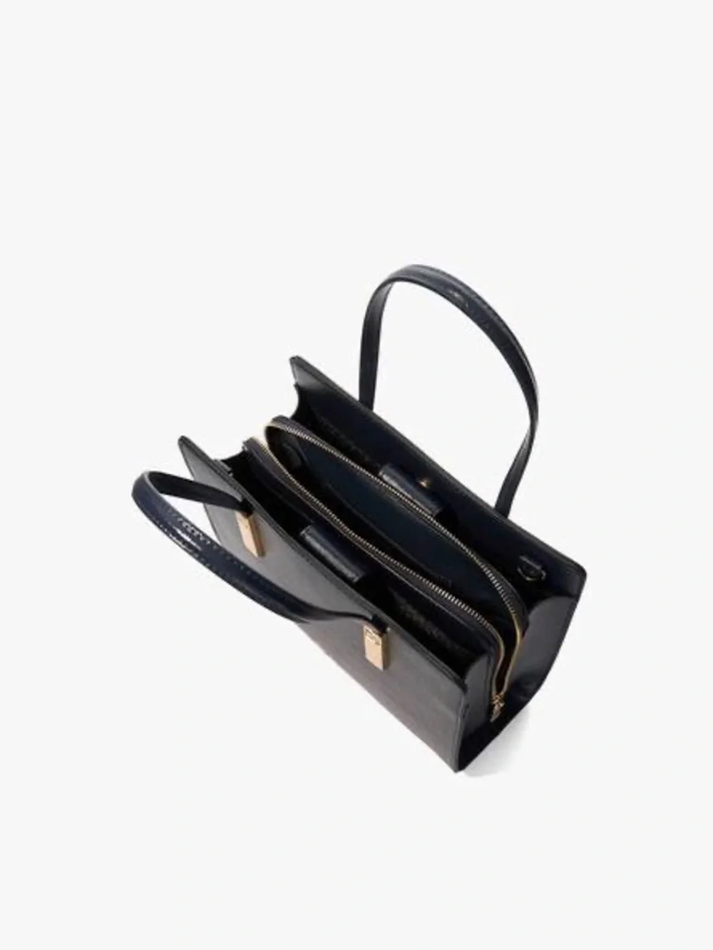 Dune London Navy Satchel with Gold Hardware